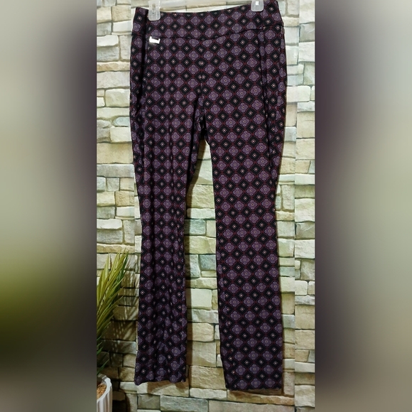 Peck & Peck Pants - PECK &‎ PECK Purple Funky Patterned Straight Leg Pants Size 10